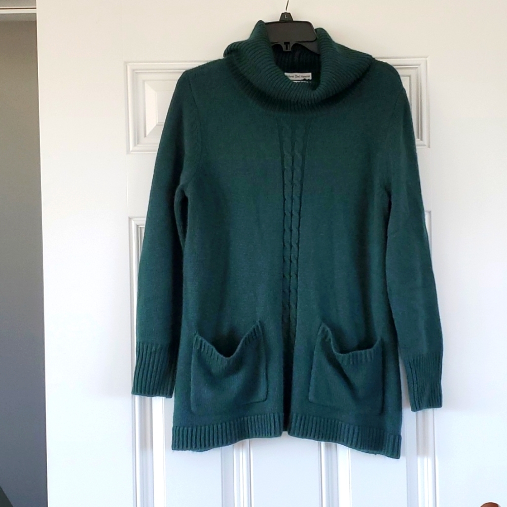 Vintage Coldwater Creek Knit green pullover sweater Cardigan Grannycore